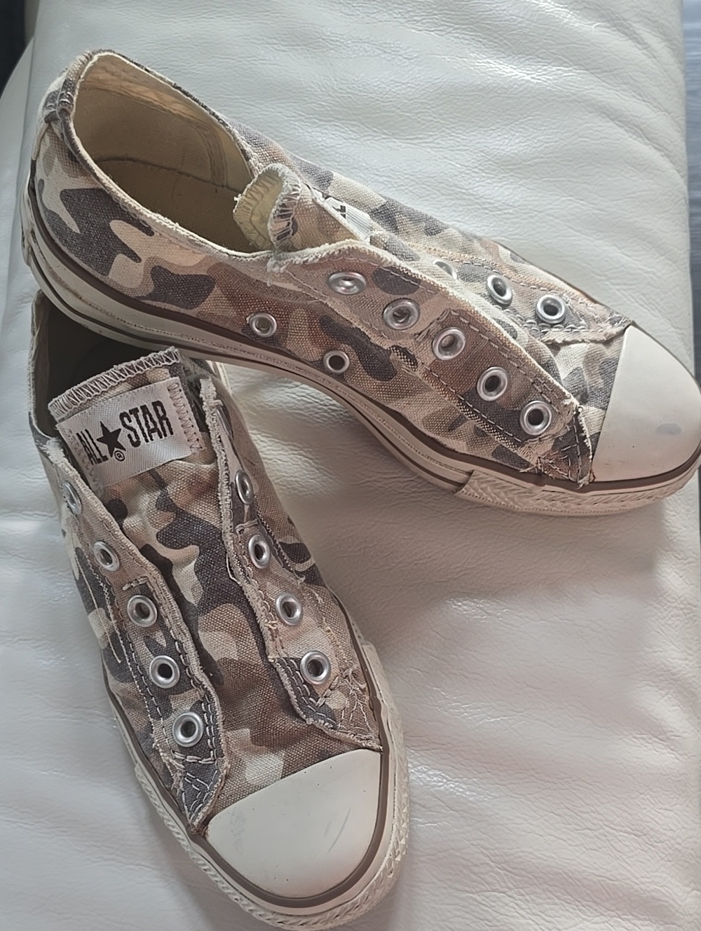 Converse Camouflage Slip-On Camp Sneakers in Tan & Brown